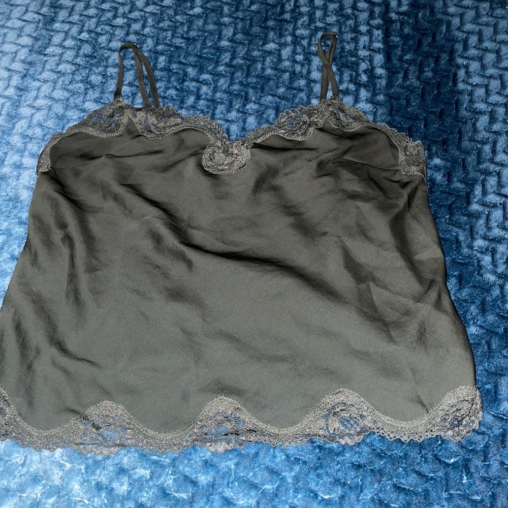 Victoria’s Secret lace silk cami green